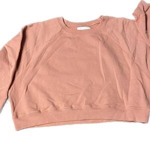 SIXTHREESEVEN Women's The Raglan Crewneck Sweatshirt in Salmon Large 9-5‎